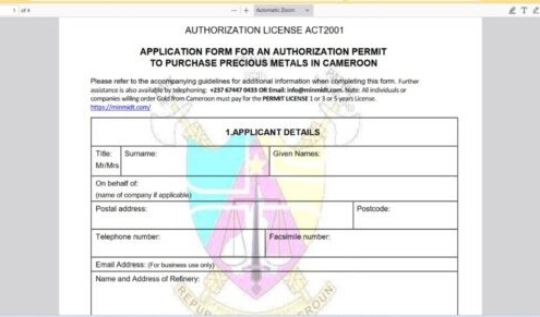 Cemac permit downloaded application form