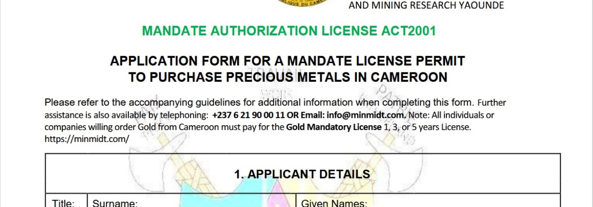 Gold mandatory downloaded application form